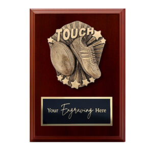 Cosmos Walnut Plaque Touch Footy