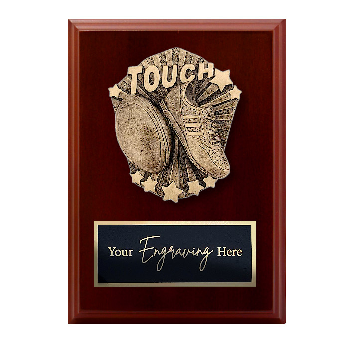 Cosmos Walnut Plaque Touch Footy