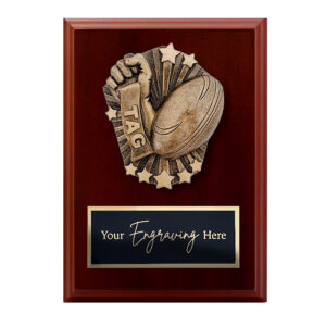 Cosmos Walnut Plaque Tag Footy