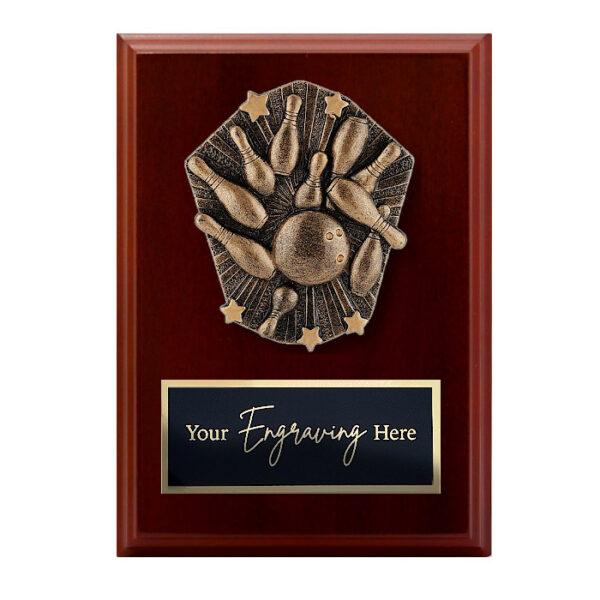 Cosmos Walnut Plaque Tenpin Bowling