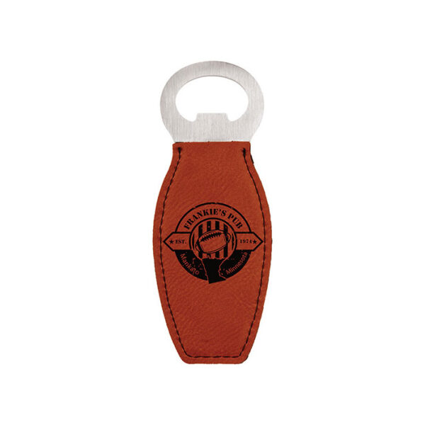 Bottle Opener Magnetic - Leatherette Rawhide/Black