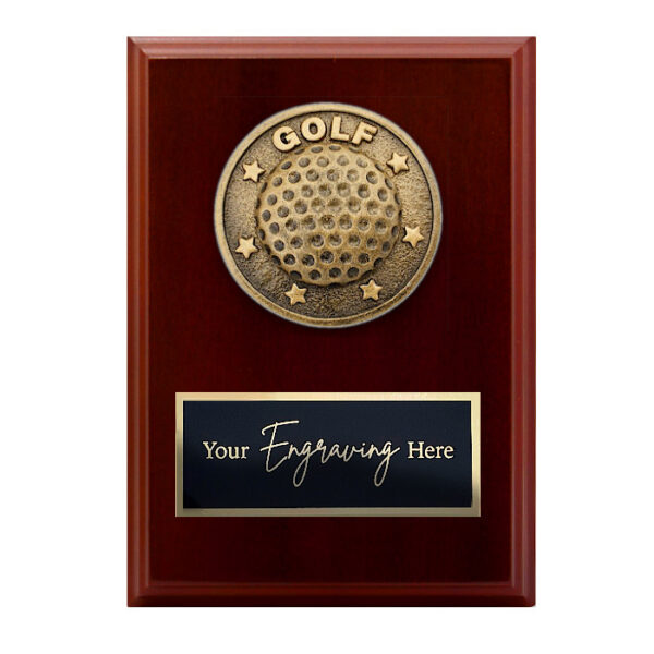 Spartan Walnut Plaque Golf
