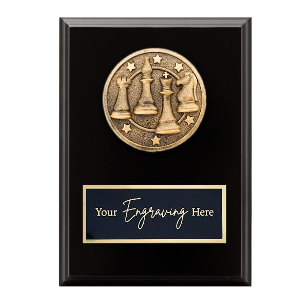 Spartan Black Plaque Chess